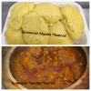 Fufu  Sauce Gombo  (kopè, soupe kandia )   au boeuf/ Fufu okra soup with beef
