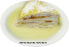 GATEAU DE CREPE A L'ANANAS CONFIT SAUCE PINACOLADA A L' AKWABA